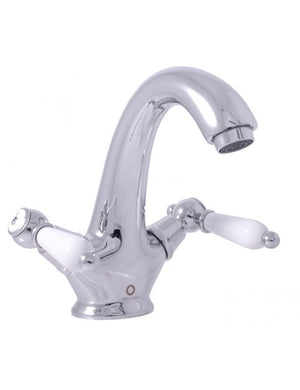 Miscelatore lavabo retrò MORAVA ottone cromato senza sifone