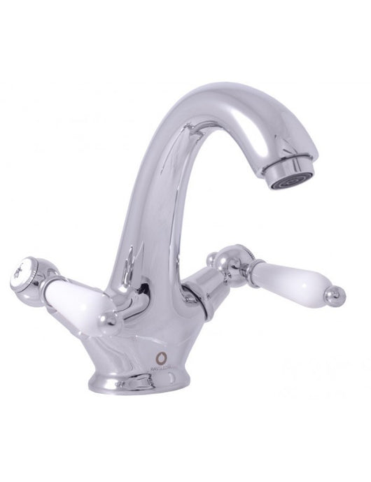 Miscelatore lavabo retrò MORAVA ottone cromato senza sifone