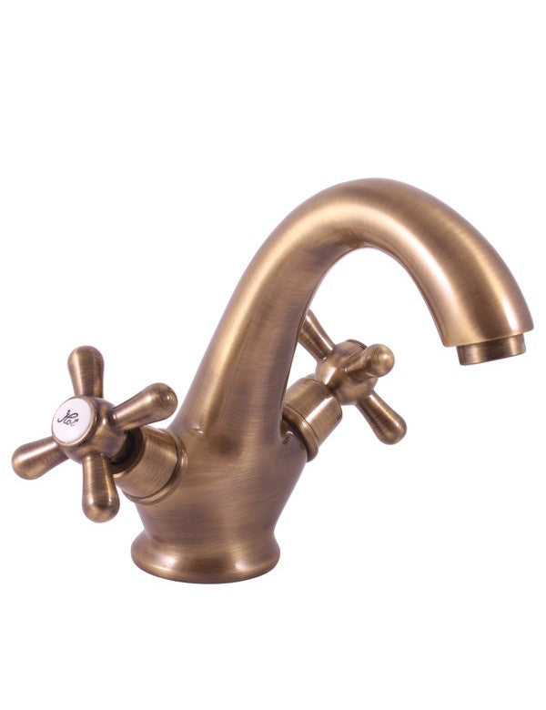 Miscelatore lavabo retrò MORAVA in ottone senza pop up