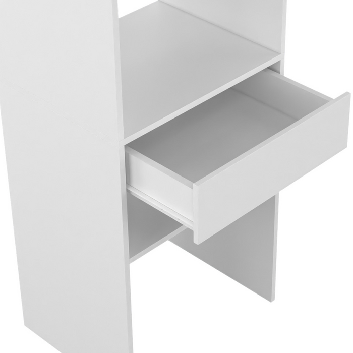 IDMarket - MELINE 160 x 40 x 180 cm set spogliatoio bianco con mensole + cassetto + armadio doppio