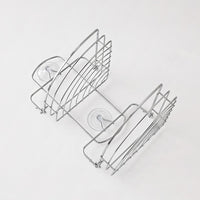 Mensola Angolare 2 Ripiani Pieghevoli con Ventose Cromo