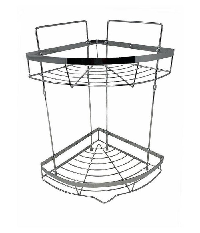 Mensola Angolare Doccia A 2 Livelli Ripiani In Metallo Da Appendere A Muro 59680         