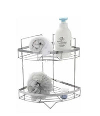 Mensola Angolare Doccia A 2 Livelli Ripiani In Metallo Da Appendere A Muro 59680         