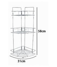 Mensola Angolare Doccia A 3 Ripiani Portaoggetti In Metallo Scaffale Bagno 59260         