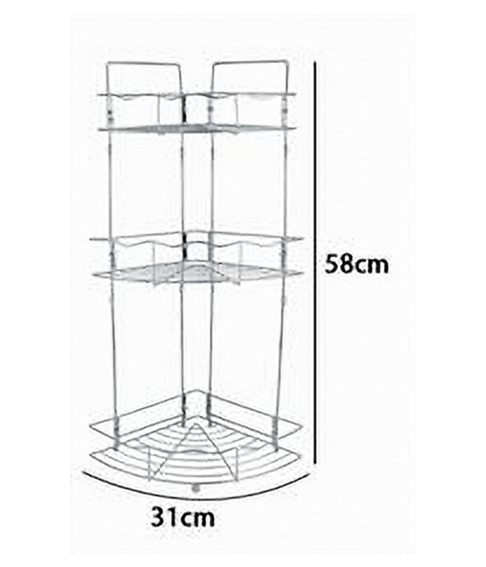 Mensola Angolare Doccia A 3 Ripiani Portaoggetti In Metallo Scaffale Bagno 59260         