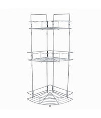 Mensola Angolare Doccia A 3 Ripiani Portaoggetti In Metallo Scaffale Bagno 59260         
