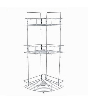 Mensola Angolare Doccia A 3 Ripiani Portaoggetti In Metallo Scaffale Bagno 59260         