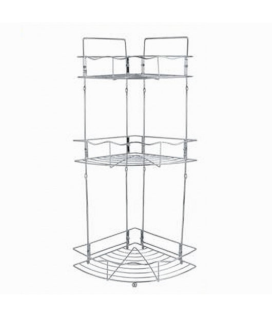 Mensola Angolare Doccia A 3 Ripiani Portaoggetti In Metallo Scaffale Bagno 59260         