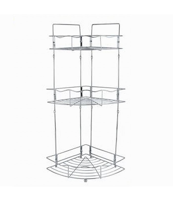 Mensola Angolare Doccia A 3 Ripiani Portaoggetti In Metallo Scaffale Bagno 59260         