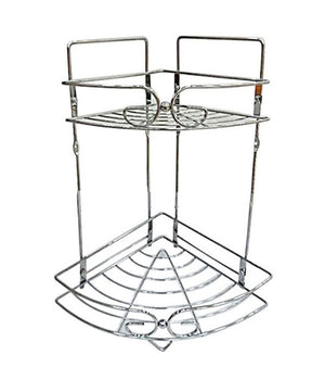 Mensola Angolare Per Bagno Angoliera Doccia A 2 Livelli Ripiani In Metallo 52719         