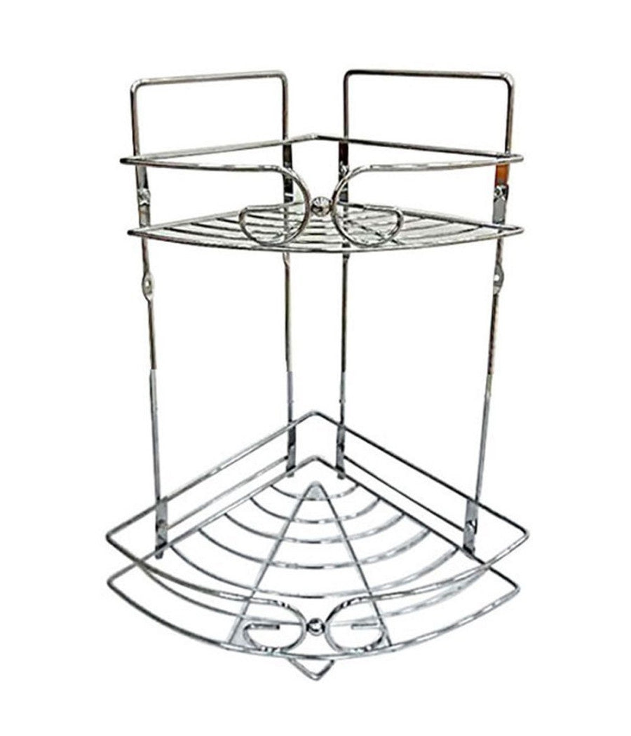 Mensola Angolare Per Bagno Angoliera Doccia A 2 Livelli Ripiani In Metallo 52719         