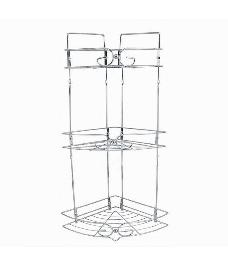 Mensola Angolare Per Bagno Angoliera Doccia A 3 Livelli Ripiani In Metallo 52720         