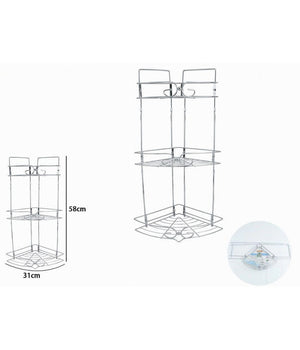 Mensola Angolare Per Bagno Angoliera Doccia A 3 Livelli Ripiani In Metallo 52720         