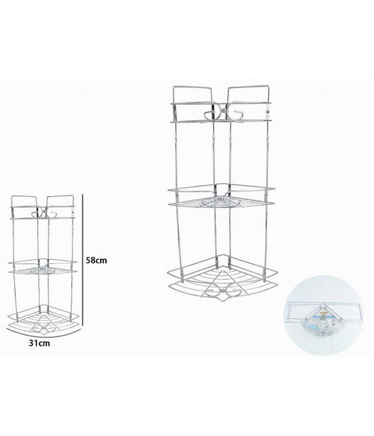 Mensola Angolare Per Bagno Angoliera Doccia A 3 Livelli Ripiani In Metallo 52720         
