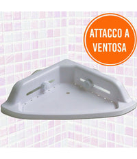 Mensola Angolare Per Doccia Bagno Portaoggetti Attacco A Ventosa 21 X 21 Cm         
