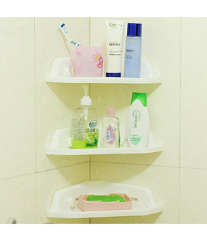 Mensola Angolare Per Doccia Bagno Portaoggetti Attacco A Ventosa 34 X 31 Cm         