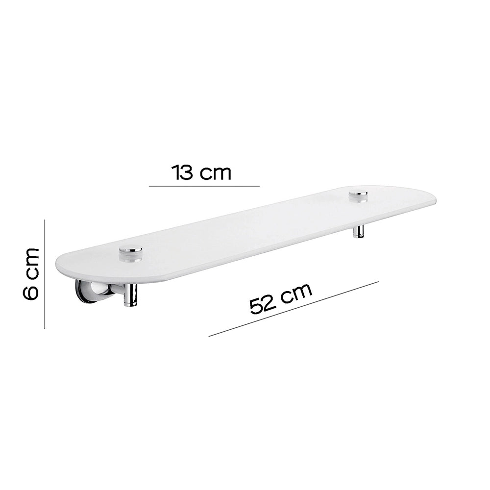 Mensola 52 cm Gedy in vetro temperato satinato | Genziana