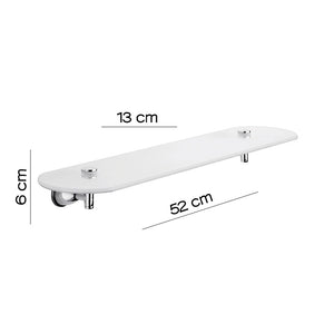 Mensola 52 cm Gedy in vetro temperato satinato | Genziana