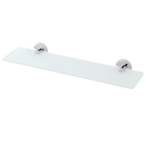 Mensola bagno a muro 50 cm in vetro satinato e acciaio cromato  Bora