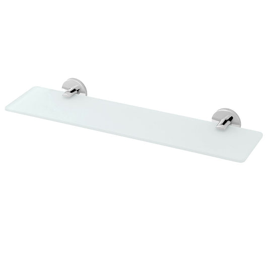Mensola bagno a muro 50 cm in vetro satinato e acciaio cromato  Bora
