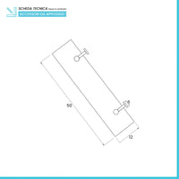 Mensola bagno a muro 50 cm in vetro satinato e acciaio cromato  Bora