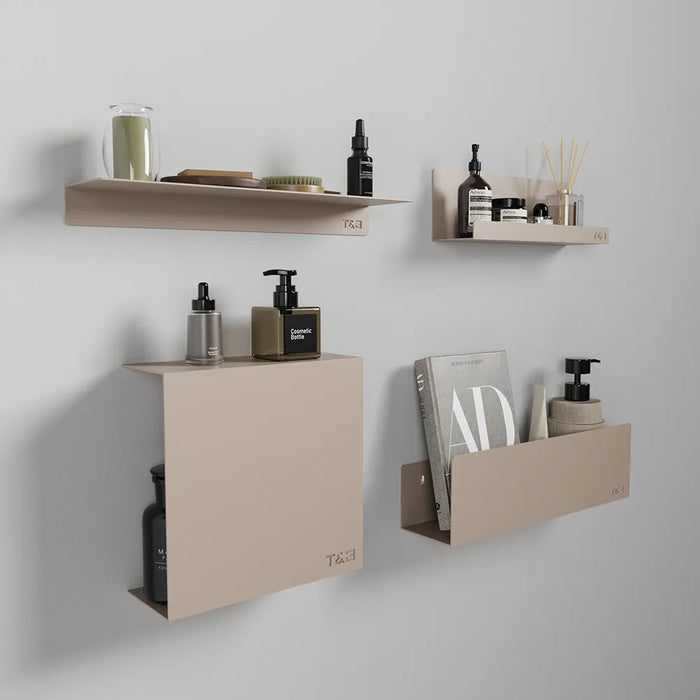 Mensola da bagno in alluminio Beige con finitura opaca, dimensioni 40 cm | Alta