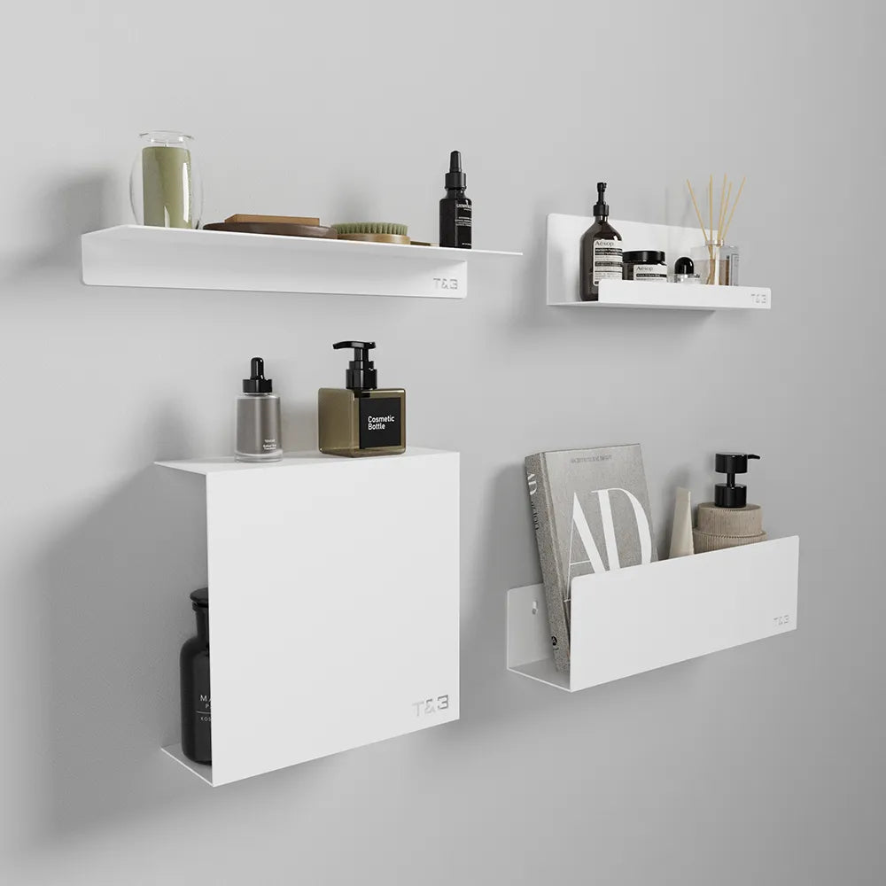 Mensola da bagno in alluminio bianco opaco 40 cm | Bergen