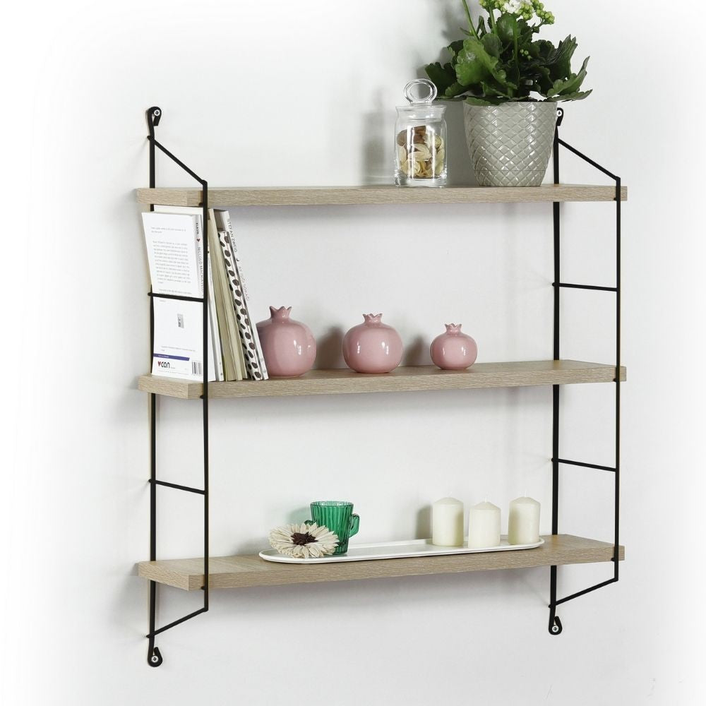 Mensola con 3 ripiani 60x15x62 Neelix MT1911051 colore rovere