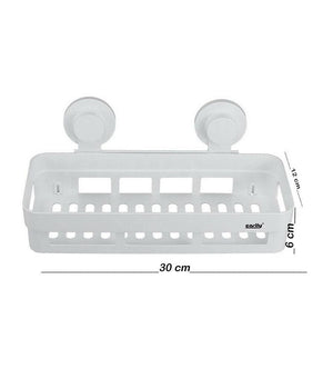 Mensola Con Ventosa Da Bagno X Doccia Rettangolare Portasapone Shampoo Scaffale         