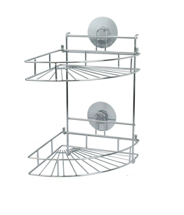 Mensola Da Bagno Angolare Angoliera Doccia A 2 Livelli Ripiani In Metallo 79849         