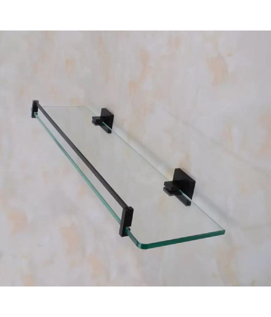 Mensola Da Bagno Nero In Metallo Shampoo Doccia Sapone In Vetro Per Cucina Bagno         