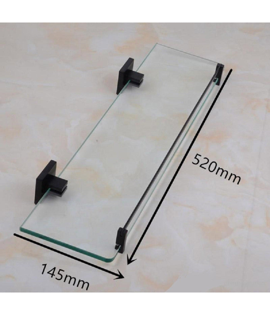 Mensola Da Bagno Nero In Metallo Shampoo Doccia Sapone In Vetro Per Cucina Bagno         