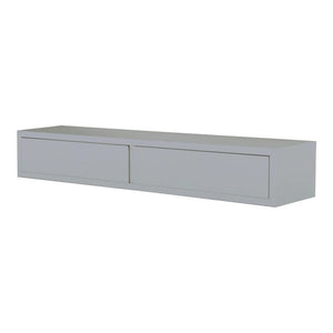 Mensola da Muro con Cassetto, Comodino Sospeso, Mensola da Parete, 88,2x13,4 p20 cm, Grigio - Made in Italy