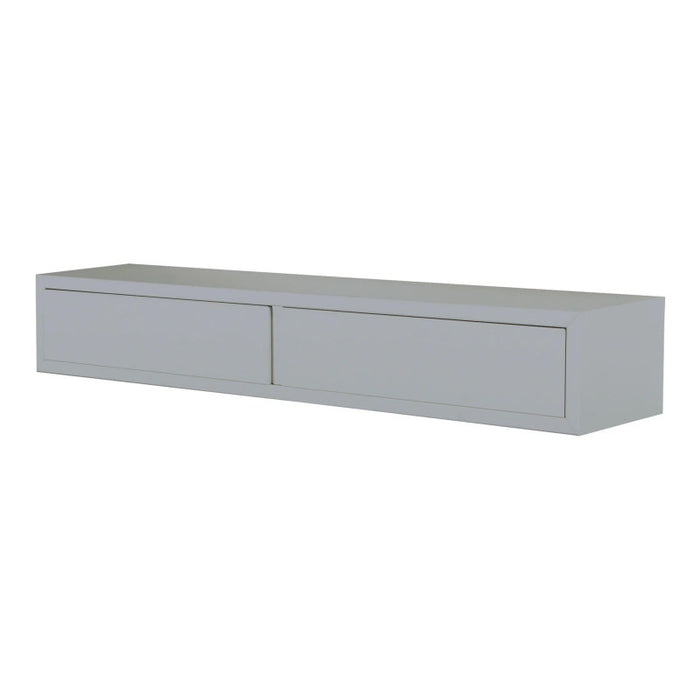 Mensola da Muro con Cassetto, Comodino Sospeso, Mensola da Parete, 88,2x13,4 p20 cm, Grigio - Made in Italy