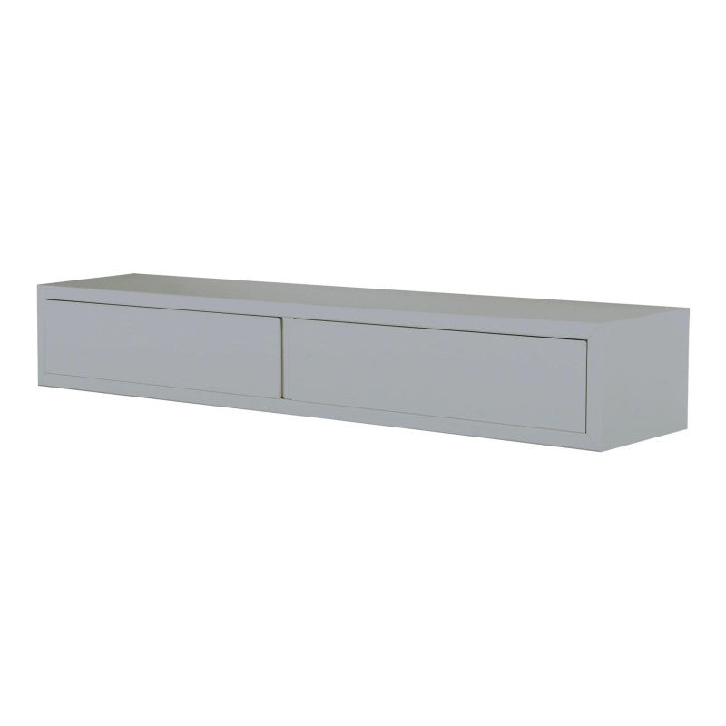 Mensola da Muro con Cassetto, Comodino Sospeso, Mensola da Parete, 88,2x13,4 p20 cm, Grigio - Made in Italy
