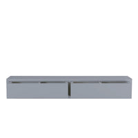 Mensola da Muro con Cassetto, Comodino Sospeso, Mensola da Parete, 88,2x13,4 p20 cm, Grigio - Made in Italy