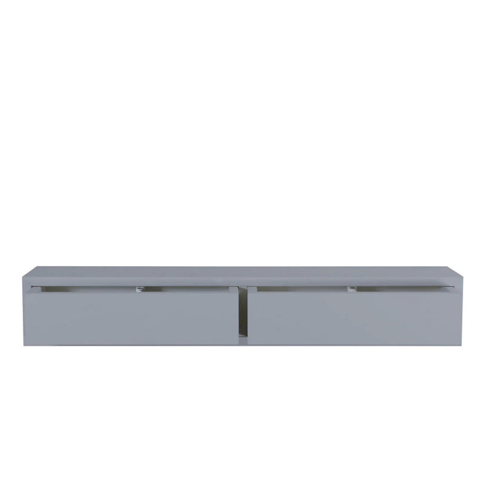 Mensola da Muro con Cassetto, Comodino Sospeso, Mensola da Parete, 88,2x13,4 p20 cm, Grigio - Made in Italy