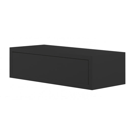 Mensola da Muro Lego con Cassetto, Comodino Sospeso, Mensola da Parete, 45x13.4 p20 cm, Nero - Made in Italy