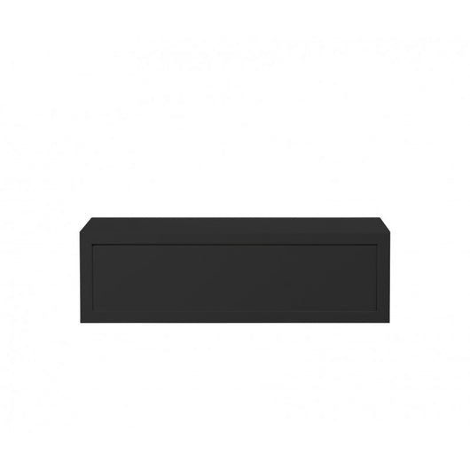 Mensola da Muro Lego con Cassetto, Comodino Sospeso, Mensola da Parete, 45x13.4 p20 cm, Nero - Made in Italy