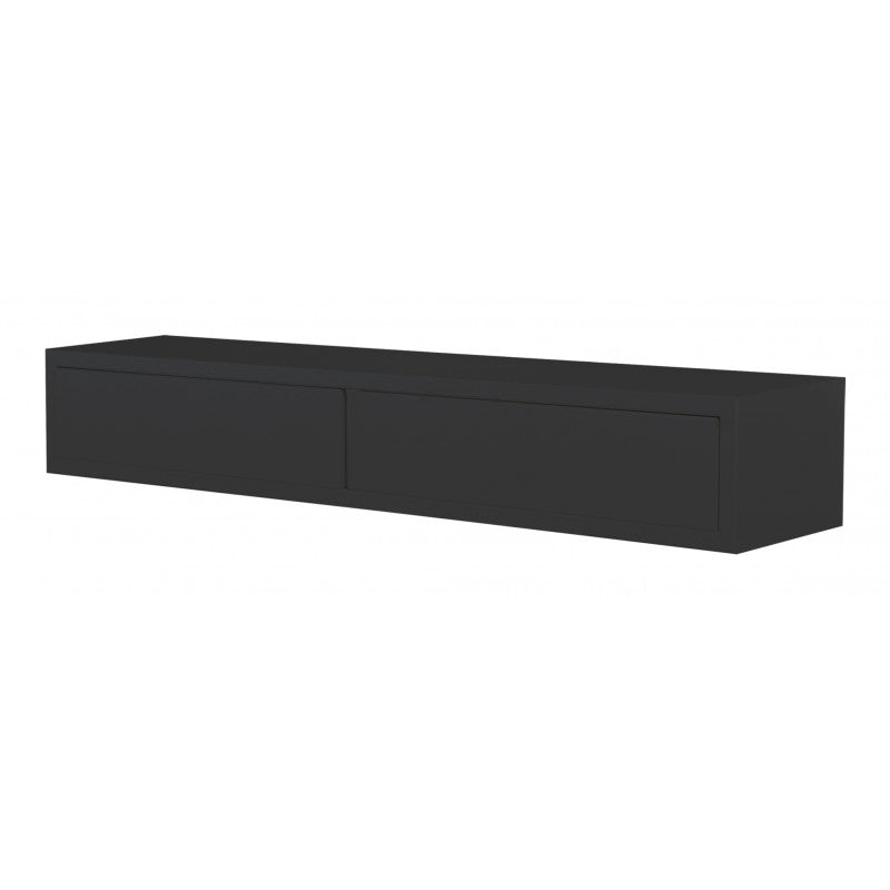 Mensola da Muro Domino con Cassetto Nero 88,2x13,4 p20 cm Sanitec