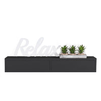 Mensola da Muro Domino con Cassetto Nero 88,2x13,4 p20 cm Sanitec