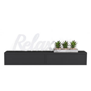 Mensola da Muro Domino con Cassetto Nero 88,2x13,4 p20 cm Sanitec