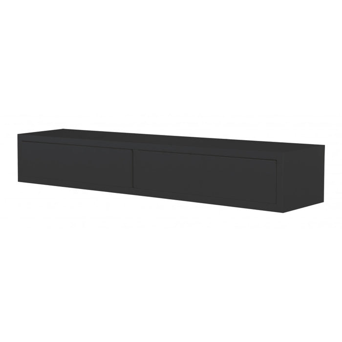 Mensola da Muro Domino con Cassetto Nero 88,2x13,4 p20 cm Sanitec