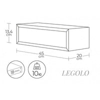 Mensola da Muro Lego con Cassetto, Comodino Sospeso, Mensola da Parete, 45x13.4 p20 cm, Rovere Sagerau - Made in Italy