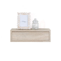 Mensola da Muro Lego con Cassetto, Comodino Sospeso, Mensola da Parete, 45x13.4 p20 cm, Rovere Sagerau - Made in Italy