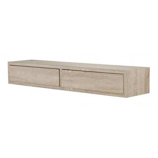 Mensola da Muro con Cassetto, Comodino Sospeso, Mensola da Parete, 88,2x13,4 p20 cm, Rovere Sagerau - Made in Italy