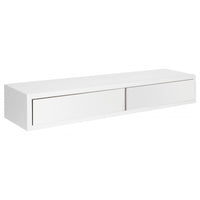 Mensola da Muro con Cassetto, Mensola da Parete, Mensola Sospesa, 88.2x13.4x20 cm, Bianco, Kit Tasselli a Scomparsa Incluso