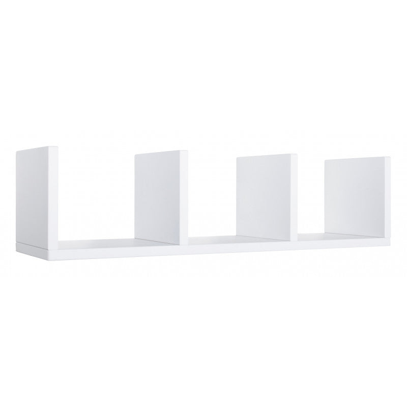 Mensola da Muro, Libreria Sospesa, Libreria da Parete, Scaffale da Parete, Bianco, 25,5x93 p23,7 cm - Libreria Pettine
