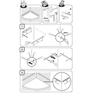 Mensola da Muro, Mensola Angolare, Mensola da Parete, Mensola Angolare Per Muro, Nero, 35x35x1,8 cm - Angolare
