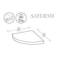 Mensola da Muro, Mensola Legno, Mensola Angolare, Mensola da Parete, Noce, 25x25x2,4 cm - Saturno